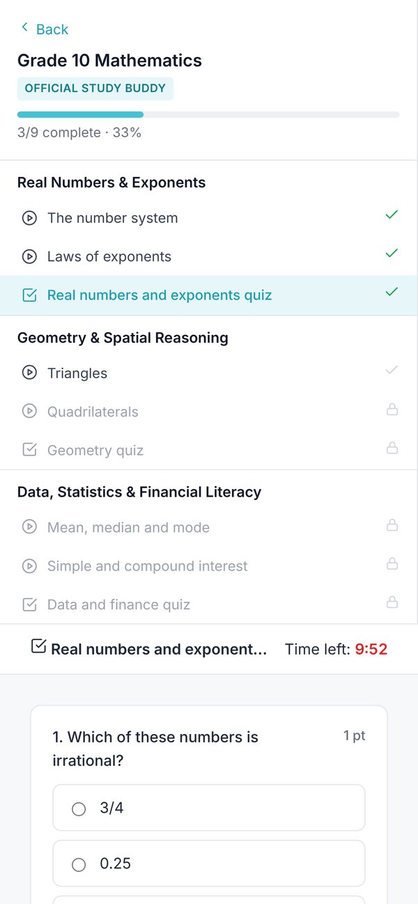 A quiz on a phone