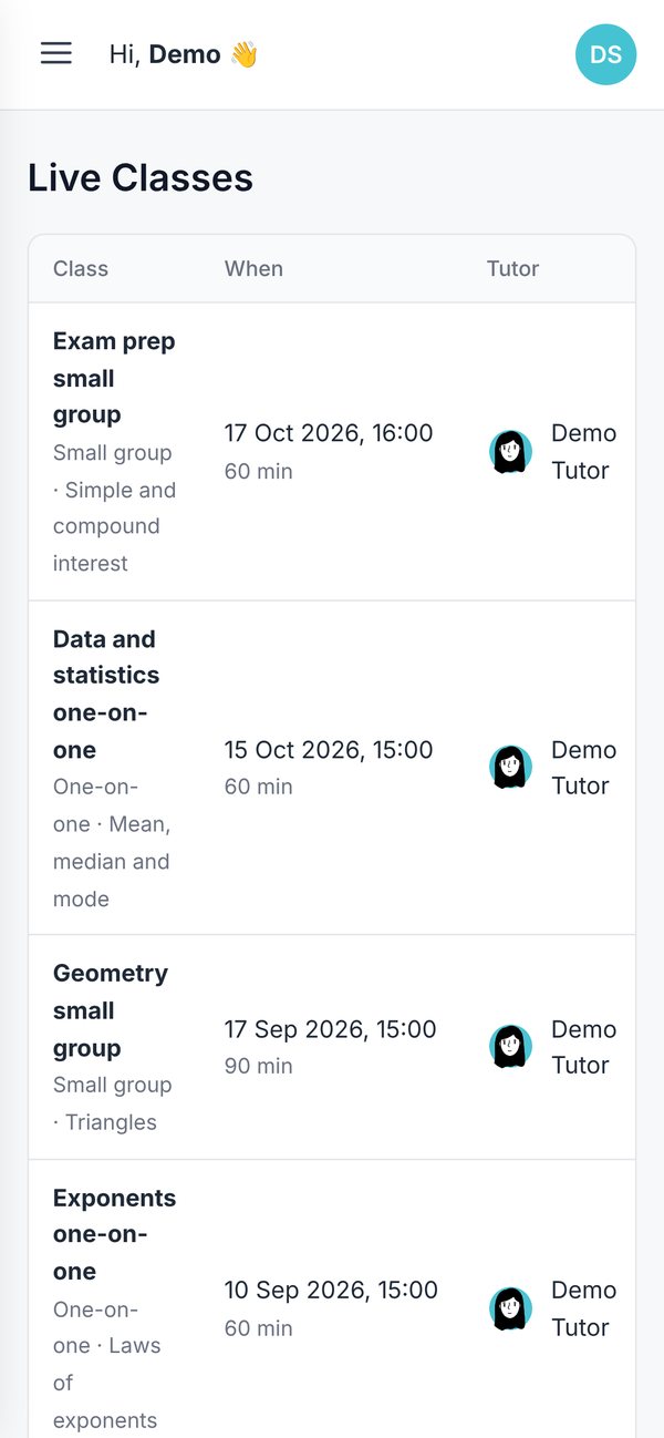 Live classes on a phone